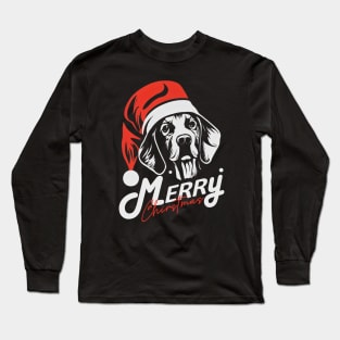 Funny Dog Santa Merry Christmas Vintage Long Sleeve T-Shirt
